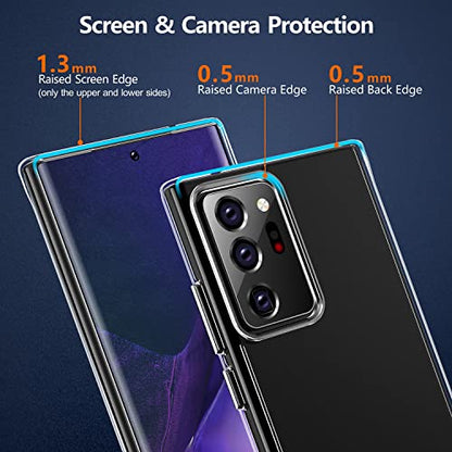 Rayboen for Samsung Galaxy Note 20 Ultra Case, Crystal Clear Designed Hard PC Back Soft TPU Frame Shockproof Protective Slim Fit Durable Transparent Phone Cover for Galaxy Note 20 Ultra 5G