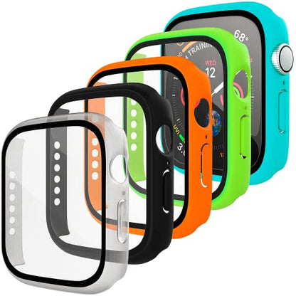 Maeline Bulk Cases Compatible with Apple Watch Series 3/Series 2/Series 1 42mm with Built in Tempered Glass Screen Protector, Overall Protective Hard PC Case Ultra-Thin Cover Random 10 Pack - color: Random Mix, size: 42 mm