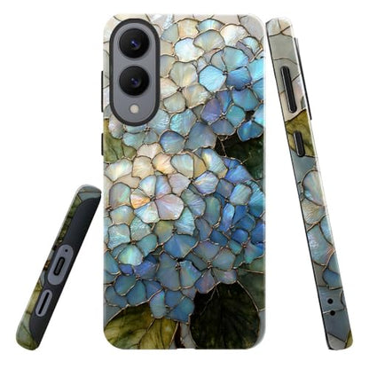 Compatible with Samsung Galaxy S25 Edge Case,Glossy Case All-Round Protection Shockproof Anti-Scratches TPU Cover,Cases for Man Woman-Hydrangeas Bush Stained Glass - color: Hydrangeas Bush Stained Glass, size: Galaxy S25 EDGE