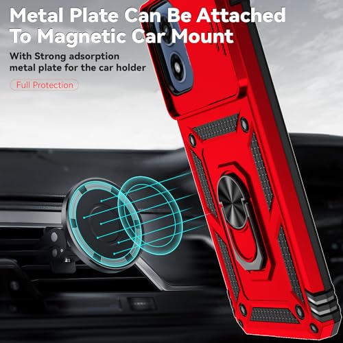 SunStory for Motorola Moto G Play 4G 2024 Case with Kickstand,Red - color: Red