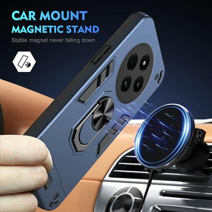 Compatible with Xiaomi Redmi A4/Poco C75/Redmi A3 Pro/14C 4G Phone Case Cover Built-in Stand Shockproof and Drop-Proof [with Tempered Glass Screen Protector] Blue - color: HY-GZS-blue, size: Xiaomi Redmi A4/Poco C75/Redmi A3 Pro/14C 4G