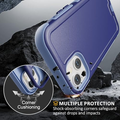 Follaroma for iPhone 13 Case, Heavy Duty Magnetic Cases, Blue-Purple,6.1" | Compatible with MagSafe, Heavy Duty Shock proof,Military-Grade Anti-Drop Protective,Dual Layer Magnetic Protection Phone Case - color: Blue-Purple