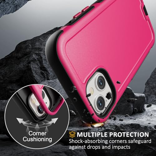 Follaroma Magnetic for iPhone 14 Case, Heavy Duty Phone Cases,Hot Pink,6.1" | Compatible with MagSafe, Heavy Duty Shockproof,Military-Grade Anti-Drop Protective,Dual Layer Magnetic Protection Phone Cover - color: Hot Pink, size: iPhone 14 6.1''
