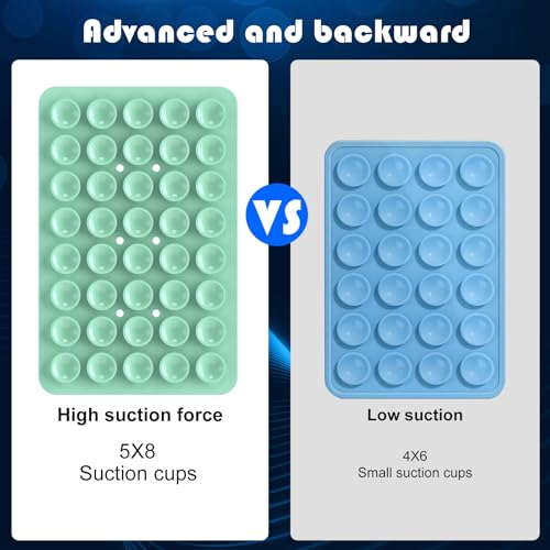 Double Sided Silicone Suction Phone Holder Mount, Silicon Accessory for iPhone and Android, Hands-Free Mirror Shower Phone Holder, TikTok Videos and Selfies (Combo F) - color: Combo F