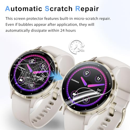 6 Pack Screen Protector for Garmin Venu 3S 41mm,Soft TPU Film | High Clarity Soft Film, Touch Sensitive, Anti Scratch, Bubble Free, Anti Fingerprint,Flexible Screen Protector - size: For Garmin Venu 3S 1.61 Inch