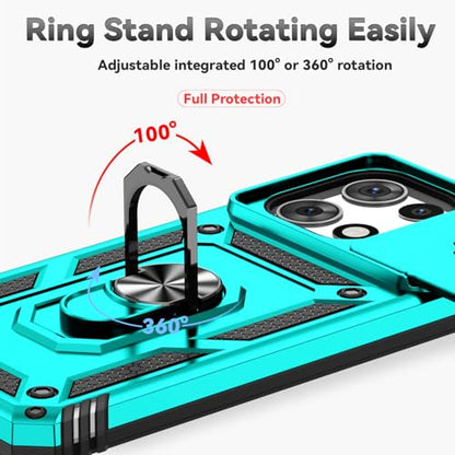 for Motorola Moto G 2025 / Moto G 2026 / Moto G Play 2026 Case, with Slide Camera Cover Screen Protector Ring Holder Kickstand Military Grade Protection 15ft Drop Tested Protective Phone Case (Mint) - color: Mint with camera cover Military-Grade 2nd gen