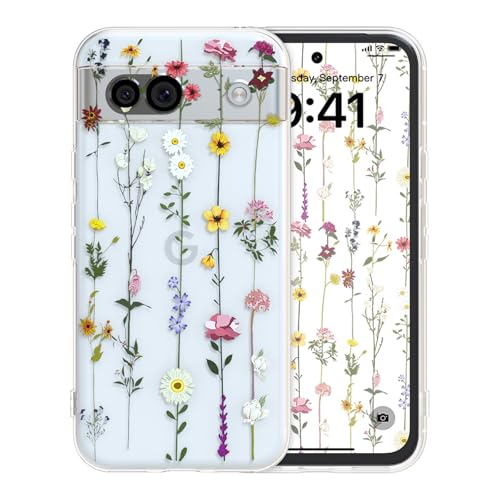 ZTOFERA Floral Case for Google Pixel 8A,Cute Flower Pattern Case for Girls Women,Flexible Silicone Protective Slim Shockproof Bumper Phone Cover for Google Pixel 8A,Clear - color: Clear, size: for Google Pixel 8a