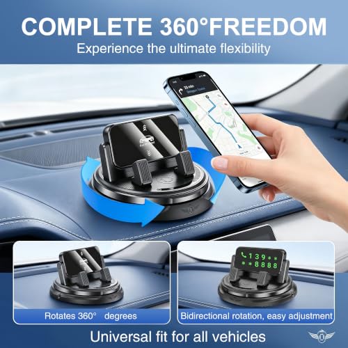 Fodeuxp Car Phone Holder 360 Degree Rotation, 2026 New Non-Slip Dashboard Cell Phone Holder, Universal Car Phone Mount Stand for Best Navigation and Viewing (1 pcs) - color: 1 pcs