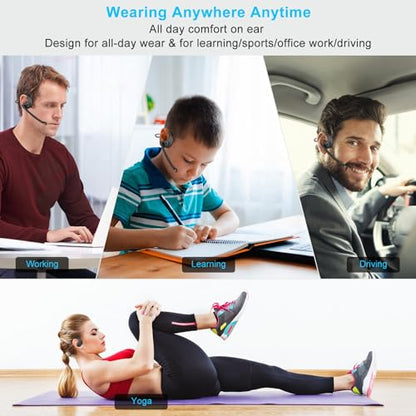 iDIGMALL Bluetooth Headset, Open Ear Headphones with Detachable Microphone