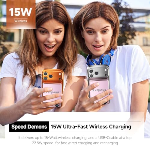 for MagSafe Power Bank 10000mAh, Fast, Magnetic Portable Charger - color: Pink