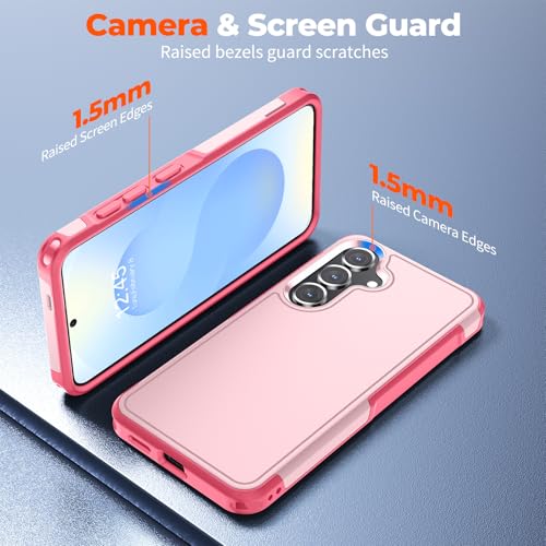 zapica Designed for Samsung Galaxy S25 Case & Galaxy S24 Case, Light Pink | Military Grade Drop Protection, Dual Layer Structure Design, Heavy Duty Shockproof Non-Slip Phone Cover - color: Light Pink, size: Samsung Galaxy S24/S25 6.2''