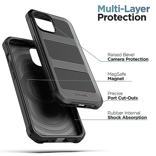 ENCASED Compatible with iPhone 15 Case - Military Grade Protection with 360 Rugged Full-Body Coverage (iPhone 15) Black - size: iPhone 15