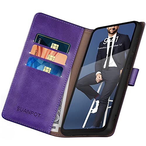 SUANPOT for Motorola Moto G Power 5G 2024 6.7" Wallet case with RFID Blocking Credit Card Holder,Flip Book PU Leather Protective Cover Women Men for Power 5G 2024 Phone case Purple - color: Purple