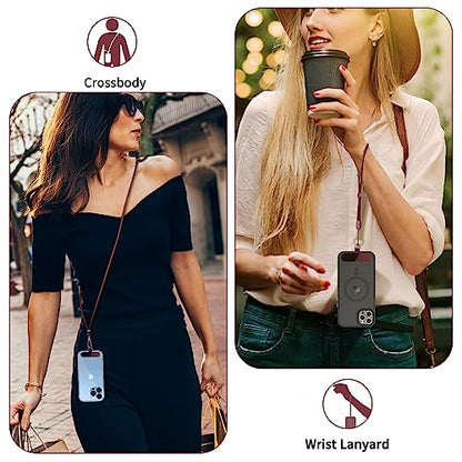 CACOE Phone Lanyard, Dark Red, 2 Pcs - color: Dark Red, size: 30"（Neck Strap×1）+8"（Wrist Strap×1）