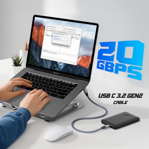 90 Degree USB C Cable 15ft, 90° USBC to USBC Monitor Cable 5K/4K 60Hz - color: Gray, size: 15ft
