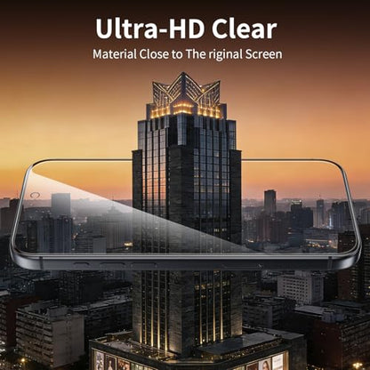 2 Pack for iPhone 15 Screen Protector, 9H+ Hardness Tempered Glass Full Edge Coverage, Military-Grade Shatter Protection, HD Clear & Sensitive Touch, Easy Installation - size: for iPhone 15