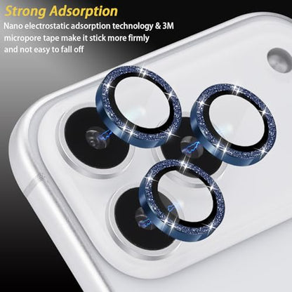 Camera Protector for iPhone 17 Pro/17 Pro Max, Glitter Dark Blue - color: Glitter Dark Blue