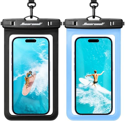 Hiearcool Waterproof Phone Pouch, Waterproof Phone Case, Black&Sky Blue - color: Black & Skyblue