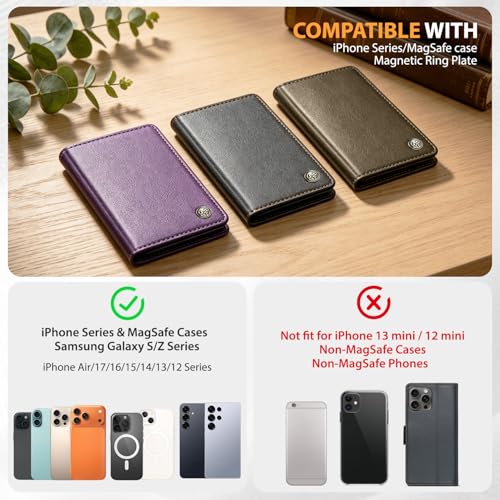 Magnetic Wallet for iPhone, Detachable Magnetic Card Holder Compatible with MagSafe, RFID Blocking Magnetic Phone Wallet with Kickstand for iPhone 17/16/15/14/13/12 Series, Black - color: Black