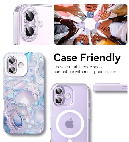 Matekxy for iPhone 17 Camera Lens Protector Glitter Individual Cover - color: Lavender