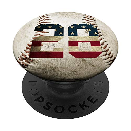 Baseball number 28 with American USA flag phone stand PopSockets PopGrip: Swappable Grip for Phones & Tablets