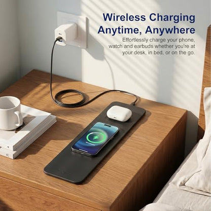 15W Wireless Charging Mouse Pad 31.5"x15.75", Double-Sided Faux Leather - color: NF-Black