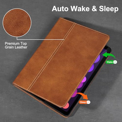 Gexmil Leather Case for iPad mini 7 A17 Pro/iPad mini 6 Gen 8.3 Inch - color: Vegetable Tanned Brown