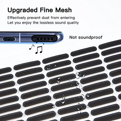 5PCS USB C Dust Plug & 28x Phone Speaker Mesh Dustproof Adhesive Stickers for iPhone Duo /18/17/16/15 Pro Max, Samsung Galaxy S23, S22, S21, Type-C Port on Smartphone, Anti Dust Kit with Tweezers