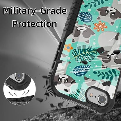 Protective Case Compatible with iPhone se 2022 2023 6/7/8 - Raccoon | Hard PC Back Soft TPU Frame, Anti-Slip Shockproof, Stylish Printed Phone Cover Suitable for Men and Women - color: Cute Raccoon