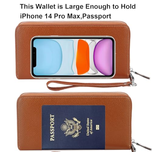 Small Compact Women Wallet RFID Blocking Genuine Leather Bifold Purse with ID Windows - color: 1- Pebbled Brown, size: One Size