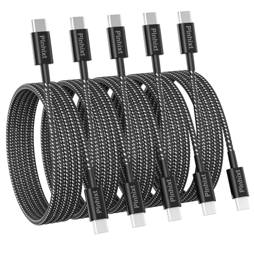 USB C to USB C Cable 5Pack 6FT 60W Nylon Braided Type C Fast Charging Cable