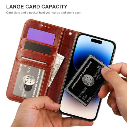 Bocasal for MagSafe Wallet Case Card Holder for iPhone 14 Pro Max Brown - color: Brown for MagSafe