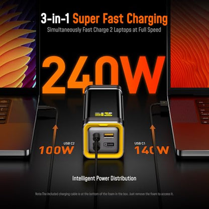 AOHI 240W Laptop Power Bank 27600mAh, 140W PD 3.1 Large Portable Charger