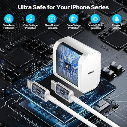 iPhone Charger Fast Charging Block,2Pack Quick Apple iPhone Wall Charger,Super Fast Apple Phone Chargers Power Adapter,10FT Long USB C to Lightning Cable for iPhone14/14 Pro Max/13 Pro/12 MiNi/11/XR/X - size: 10F T