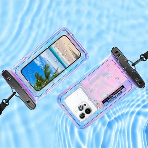 Dry Bags IP68 Waterproof Phone Pouch with Fluorescent Design, Screen Touchable, for Swimming, Hiking & Boatin