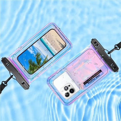 Dry Bags IP68 Waterproof Phone Pouch with Fluorescent Design, Screen Touchable, for Swimming, Hiking & Boatin