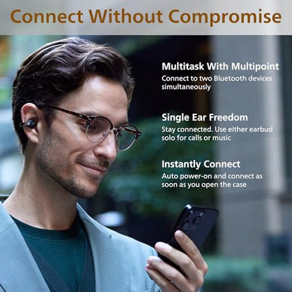 JVC Nearphones HANP1TH Open Ear True Wireless Headphones, Ice Gray - color: Ice Gray