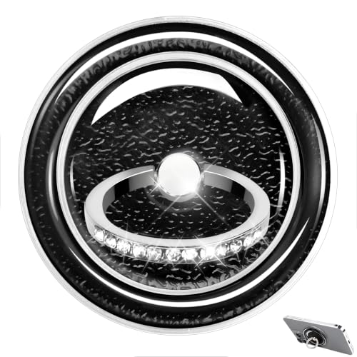 Black Sparkly Magnetic Ring Grip for MagSafe, Bling Phone Stand - color: Black