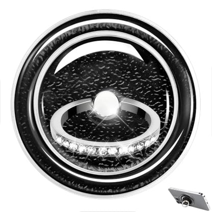 Black Sparkly Magnetic Ring Grip for MagSafe, Bling Phone Stand - color: Black