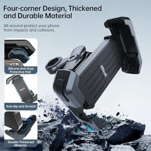 Motorcycle Phone Mount with Vibration Dampener & Security Lock