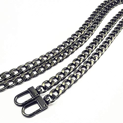 47" Crossbody Chain Strap for Purse Handbag Shoulder Bag Replacement - color: Gun-Black