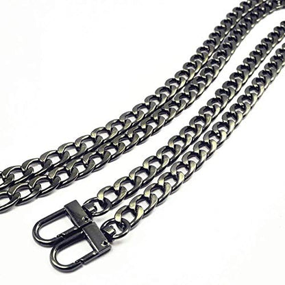 47" Crossbody Chain Strap for Purse Handbag Shoulder Bag Replacement - color: Gun-Black