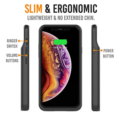 Alpatronix Battery Case for iPhone 12 Mini and iPhone13 Mini (5.4 inch), Slim Portable Protective Extended Charger Cover with Wireless Charging, Lightning Input, CarPlay - Matte Black - size: iPhone 12 mini & iPhone 13 mini (5.4 inch)
