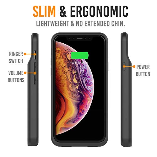 Alpatronix Battery Case for iPhone 12 Mini and iPhone13 Mini (5.4 inch), Slim Portable Protective Extended Charger Cover with Wireless Charging, Lightning Input, CarPlay - Matte Black - size: iPhone 12 mini & iPhone 13 mini (5.4 inch)
