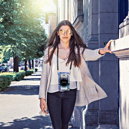 Small Crossbody Bags for Women Touchscreen Cell Phone Bag Cross Body Purses with adjustable Strap,Gifts For Teenage Girls - color: Blue Skull Butterfly