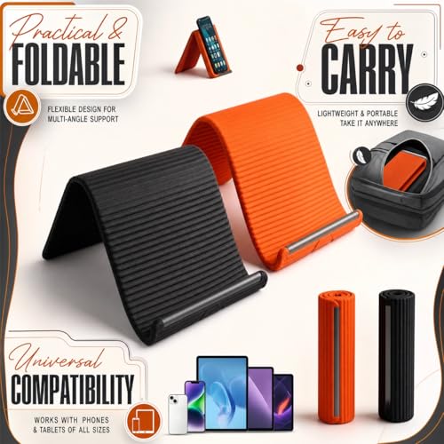 Flexible Silicone Phone Stand, Portable Adjustable Holder with Anti-Slip Design, Universal Desktop Phone Mount for Office and Travel