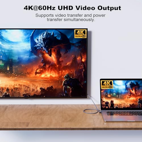 USB C 3.2 Gen2x2 20Gbps Cable, 90Degree USB C 4K@60Hz UHD Video 5A/240W PD3.1 Fast Charge Cord with E-Marker Compatible with Thunderbolt 3/4 - size: 90D 20G 240W 1M