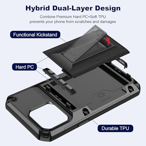 SAMONPOW for iPhone 12 Pro Max Case Wallet with Card Holder [4 Cards] & Stand & Military-Grade Protection Heavy Duty Shockproof Hidden Card Slot Wallet Phone Case for iPhone 12 Pro Max for Women Men - size: for iPhone 12 Pro Max