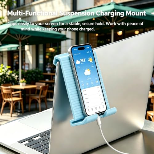 Silicone Foldable Phone Stand for Desk, Adjustable Bendable Cell Phone Holder with Aluminum, Anti Slip Rollable Multi Angle Desktop Stand for Tablet Laptop, Portable Accessories for Office Travel Home