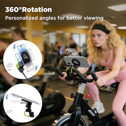 OUTXE Magnetic Phone Holder for Stroller, Adjustable Phone Mount with Magsafe for Shopping Cart, Gym Bike Handlebar, Universal Magsafe Stroller Stand Compatible with iPhone/Android